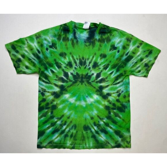 VINTAGE AAA T-shirt Men Large Green Tie Dye Short Sleeve - Picture 1 of 4